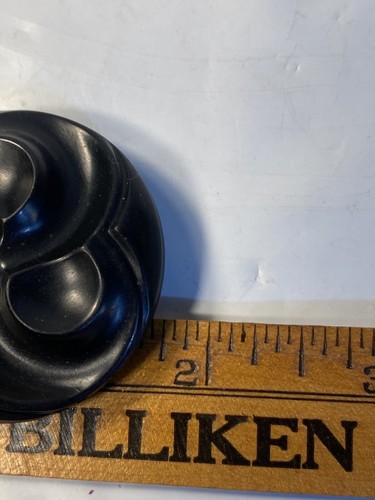 Pair Bakelite Large Buttons Black Carved 1 3/4” - Picture 7 of 7