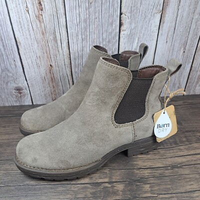 Born Cove Slip On Leather Suede Chelsea Ankle Boots Women's
