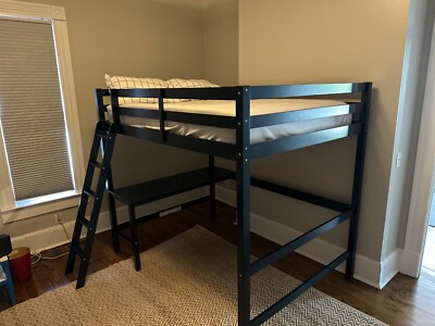 twin bunk bed with desk, used for 1 year, in great condition 