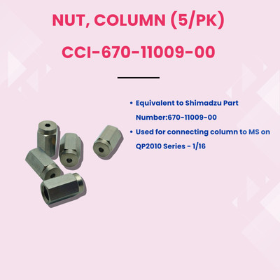 NUT, COLUMN (5/PK) Equivalent to Shimadzu Part Number:670-11009-00