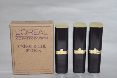 3x NIB L'oreal creme riche lipstick Pearl ~ 345 Early Dew