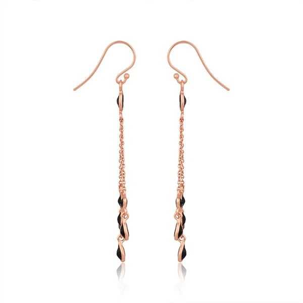 Pendiente colgante triángulo enchapado en oro rosa piedra azul para joyería de boda Foto 3 de 4