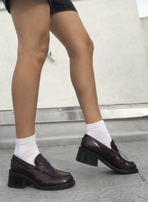 chunky heel loafers 90s