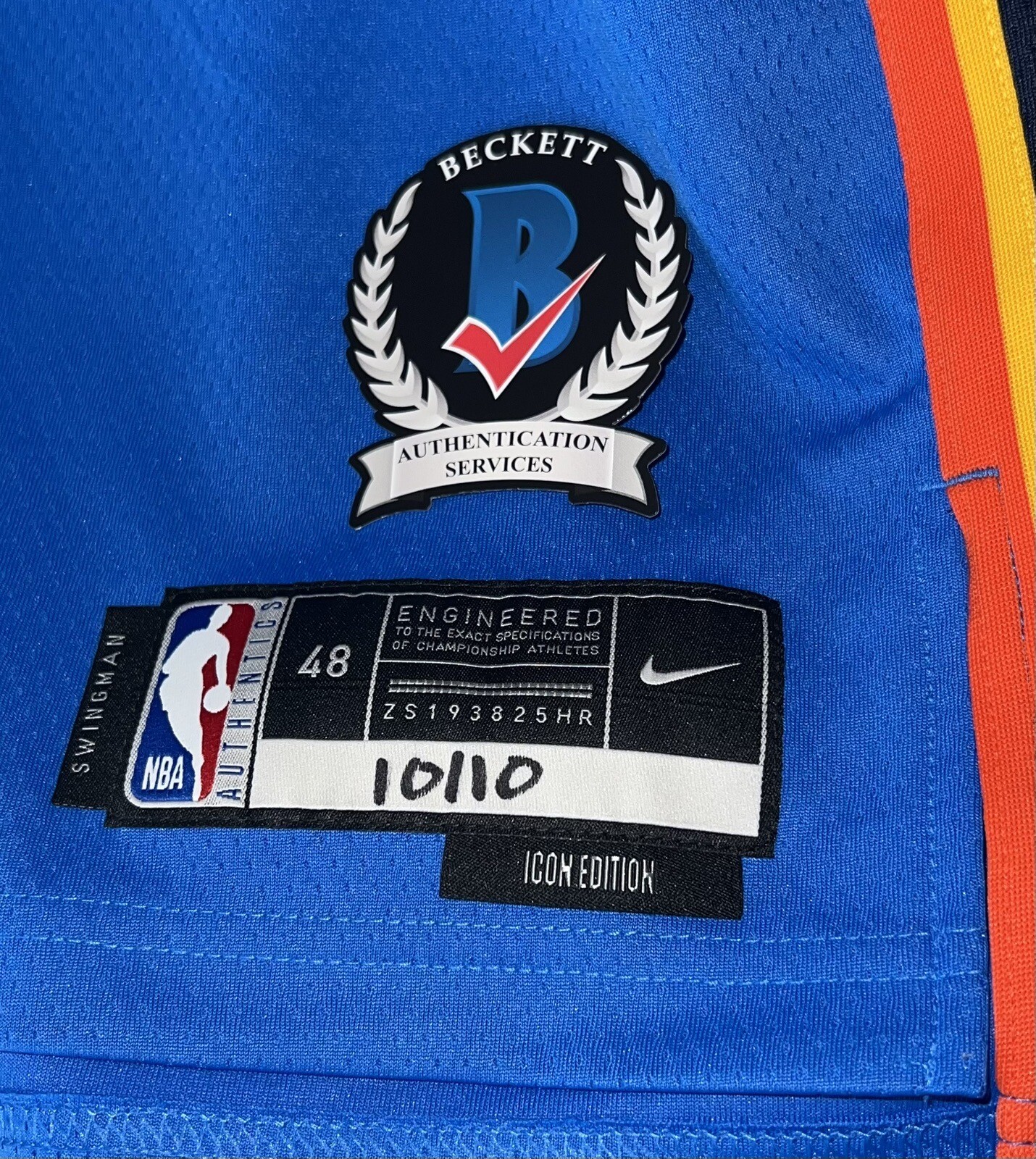 Chet Holmgren OKC Walking Bucket Signed Thunder NBA Nike Jersey BAS