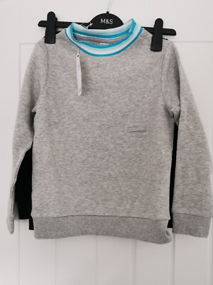 M&S Kinder 2er-Pack adaptive Sweatshirts, grau schwarz, Ernährungssonde Alter 8-14 Jahre verfügbar