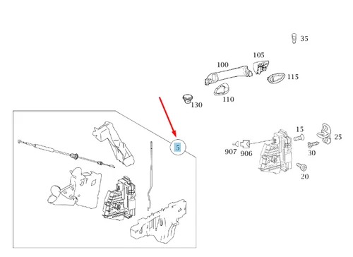 NEW MERCEDES-BENZ A W169 REAR LEFT DOOR LOCK A1697302935 GENUINE - Picture 9 of 12