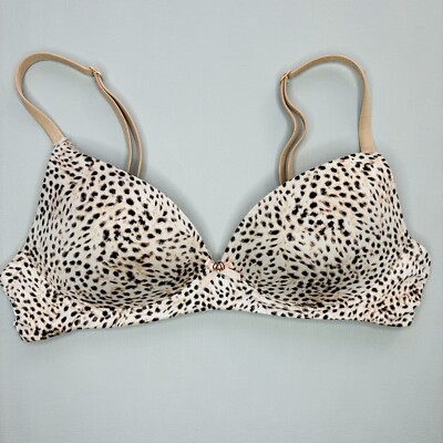 Victoria Secret No Wire Bra 32B Satin Padded Cup Convertible Strap