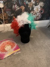 Dorośli Meksyk Włochy Flaga Peruka afro Czerwona Biała Zielona Impreza Cosplay Karnawał Nowa