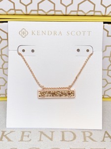 New-Kendra-Scott-Leanor-Rose-Gold-Necklace-In-Rose-Gold-Drusy