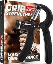 Grip Strength Trainer (Adjustable), Hand Grip Strengthener, Forearm Exerciser