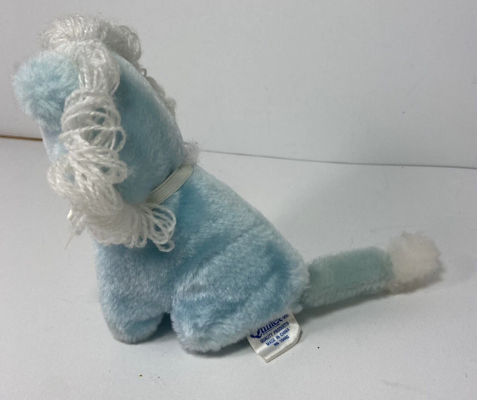 Vintage Quiltex Lion Plush Blue 5 in Rare EUC Stuffed Animal Blue Eyes - Image 4 of 4