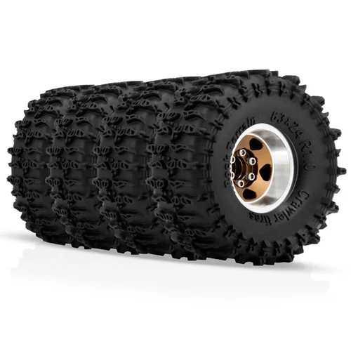 Llantas Beadlock de goma de aluminio de 1,0" neumáticos para 1/18 TRX4M 1/24 axial SCX24 - Imagen 14 de 17