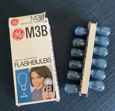 Vintage General Electric M3B Blue Flashbulbs Pack of 12 Made in USA