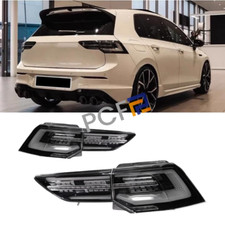 For 2021-24 Vw Golf 8 Smoked Black Led Sequential Indicator Tail Lights Assembly