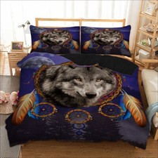 Wolf Duvet Cover With Pillowcase Aniaml Wolf Bedding Set Single Double King Size