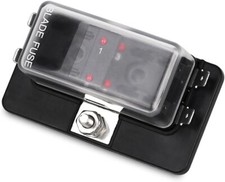 4-Way Blade Fuse Box Standard Circuit Fuse Holder Box Block for Car Boat Marine