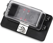 4-Way Blade Fuse Box Standard Circuit Fuse Holder Box Block for Car Boat Marine