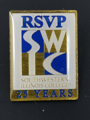 Lapel Pin SWIC Southwestern Illinois College 25 Years Anniversary Vintage