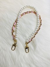 Replacement Bag Chain Strap Shoulder Handbag Purse DIY 13  Gold Pink Pearl