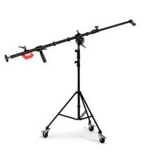 Manfrotto 025BS Super Boom 2 Section Aluminum Stand with Casters Black 