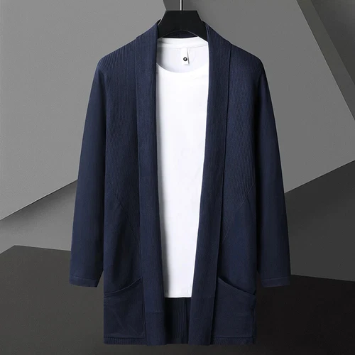 2023 Autumn Men's Sweater Velvet Men Cardigan Sweater Coat Jacket Male - Picture 28 of 28