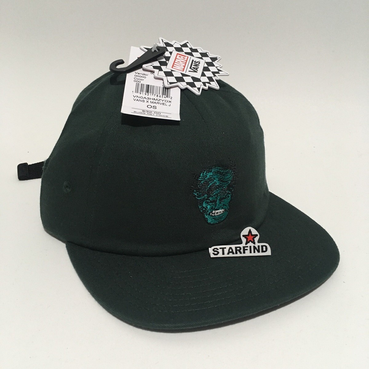 Vans Marvel Avengers Incredible Hulk Strap Back Hat Cap Green New