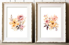 Floral Wall Art Prints, Set of 2 Floral Wall Art Prints, Botanical Home Decor 5
