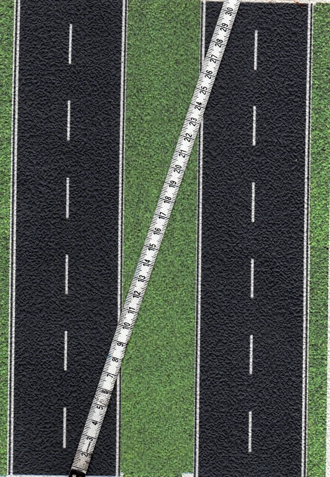 16 SHEETS 21x28cm each ROADS EMBOSSED+CURVE HO 1/87 scale BLACK ASPHALT+grass - Image 2 of 4