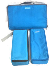 Vintage Lot of 3 Turquoise Cassette Tape Carry Cases Totes Sprint and Unbranded