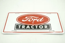 Ford Tractor Red Logo Licensed Aluminum Metal License Plate Sign Tag