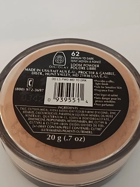 Aceite de Olay Polvo Suelto 62 Medio Oscuro Nuevo Sin Caja Foto 2 de 2