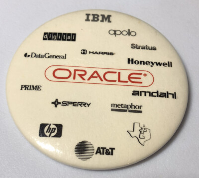 Oracle Vintage Computer Technology Tech Company IT Companies Button Pin Pinback