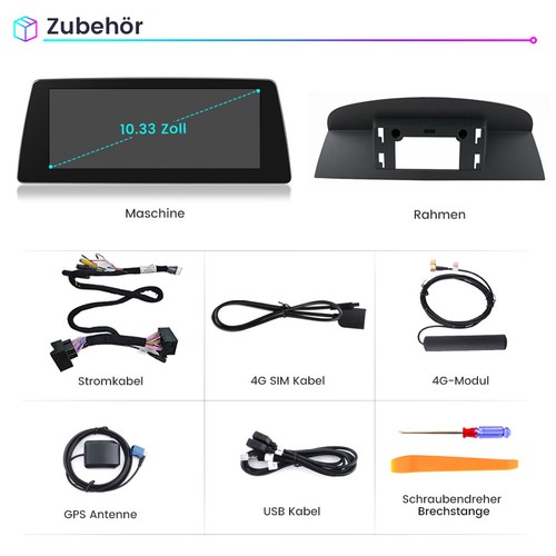 Android 13 Autoradio CarPlay 8-Kern 4+32GB GPS Navi für BMW 5er E60 E61 CIC CCC - Bild 9 von 9