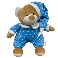 TEDDYTIME TEDDY BEAR IN BLUE PYJAMAS PLUSH TOY COMFORTER HUG TOY 35cm tall