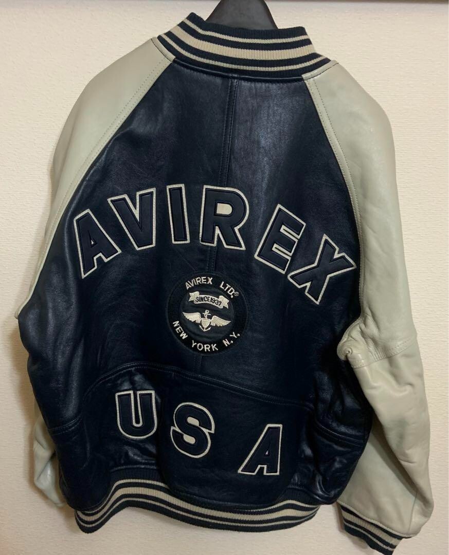 ジャケット・アウター 80s avirex USA leather varsity jacket AVIREX USA Authentic Varsity Leather Jacket Size L | eBay