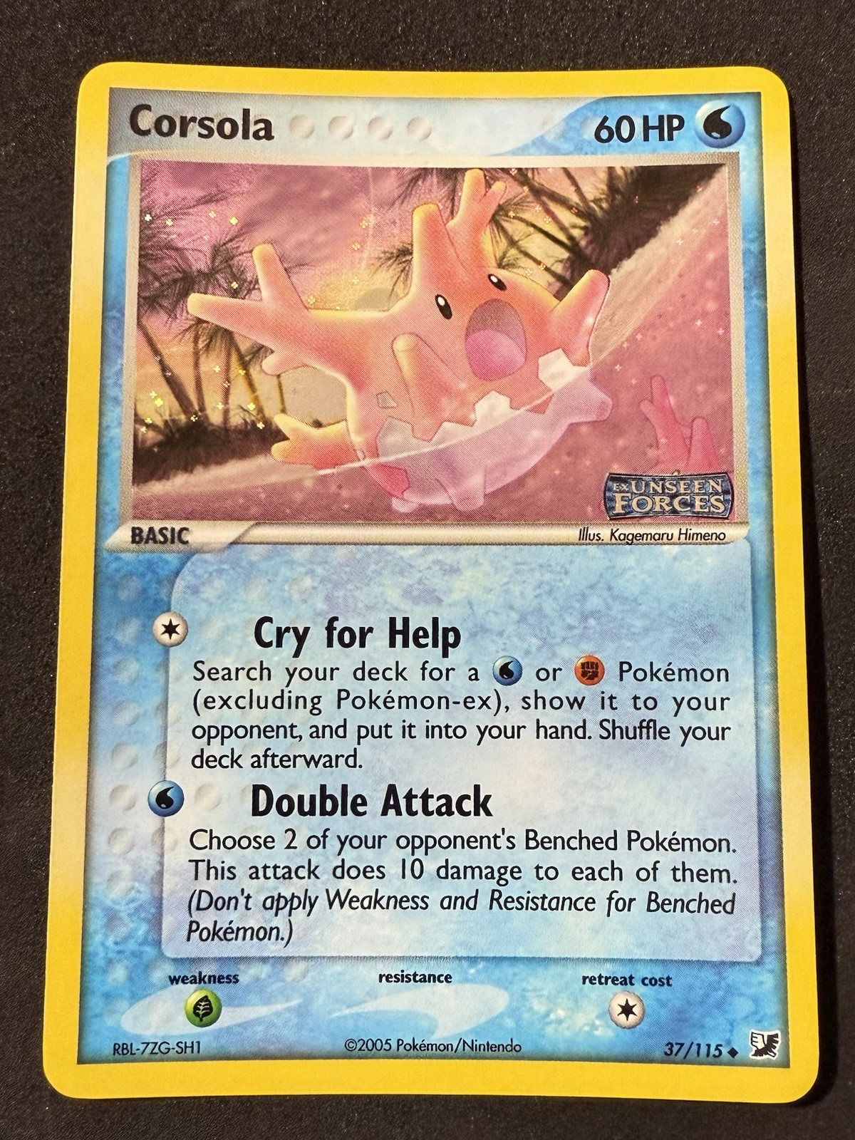 Pokemon Card - Corsola Unseen Forces 37/115 Reverse Holo Stamped NM