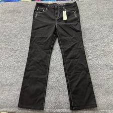 Grace in LA Jeans Womens Size 19 Black Straight Leg Embroidered Rhinestone NWT