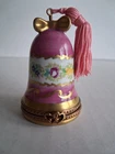 Limoges France Parry Vielle Pink Tassel Bell Trinket Box
