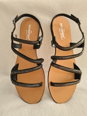 Tolle Sandalen, Docksteps, Leder, Gr 40, schwarz mit Metall-Applikationen, NEU