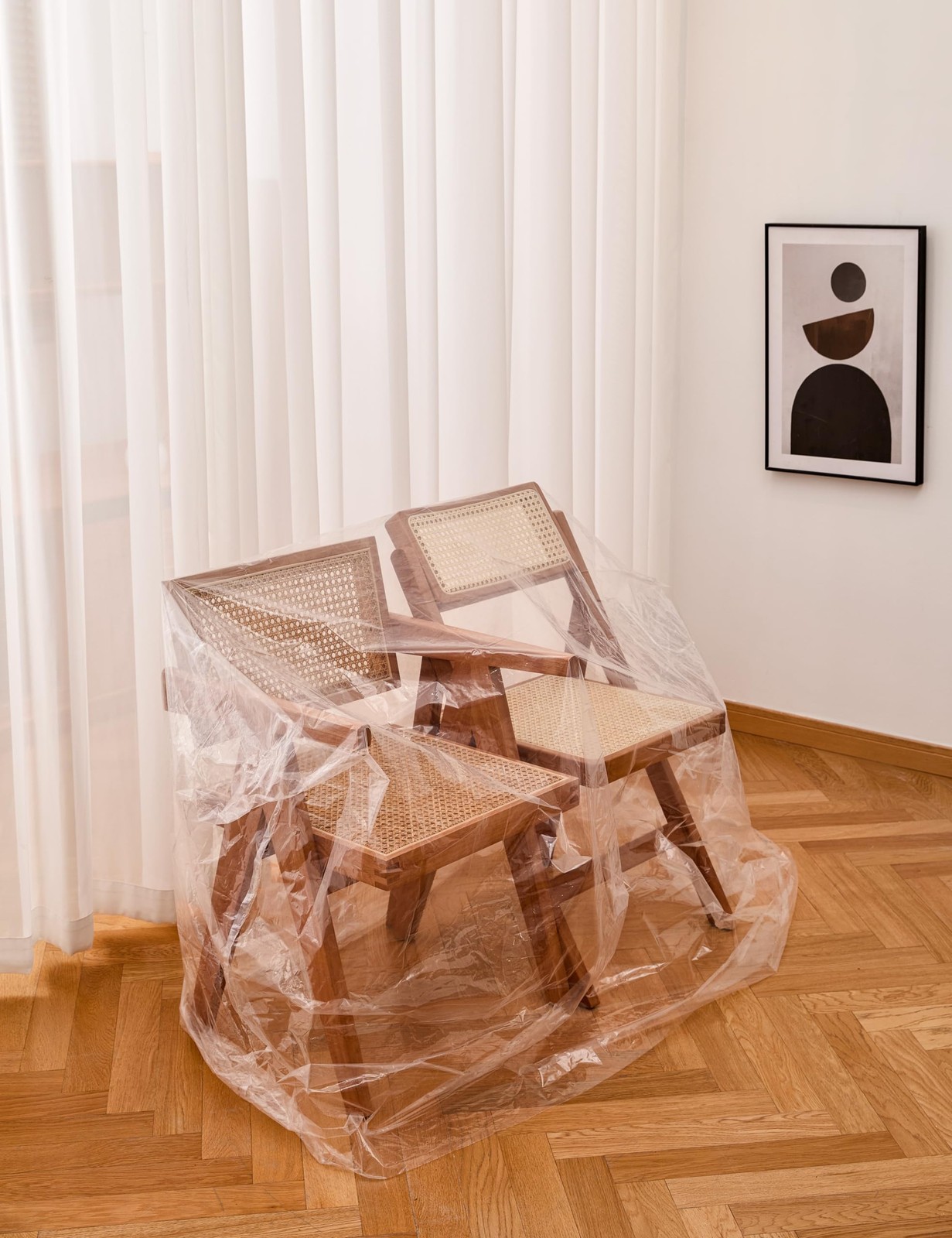 2-Pack Plastic Chair Cover for Storage Waterproof Dust-proof Armchair Cover S