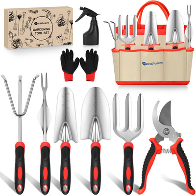 Gardening Tools 9-Piece Heavy Duty Garden Tool Set Gardening Supplies Gifts for