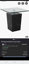DFS Sparta marble  Lamp Table with Glass BNIB  RRP £299  (55 x55 x55cm)