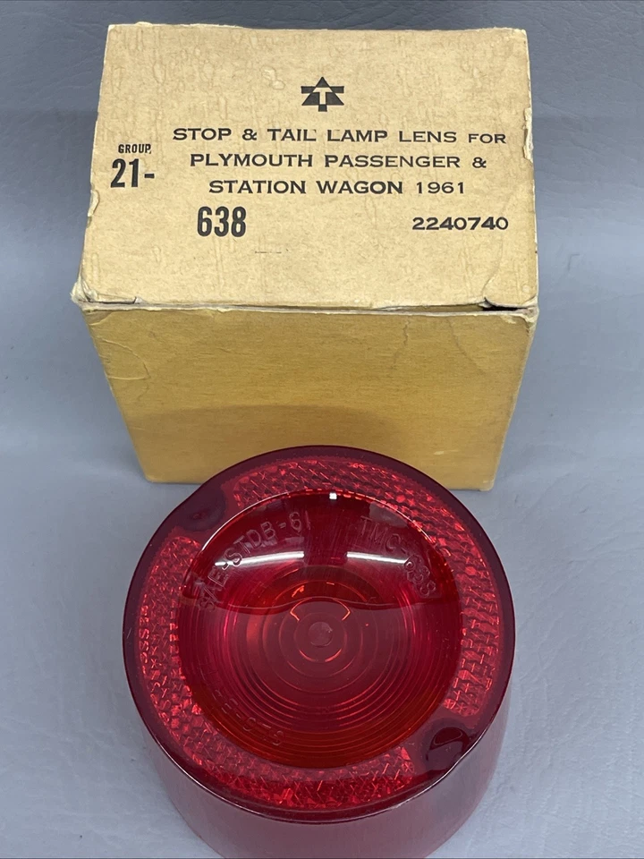 1961 Lente de lanterna traseira Plymouth Fury GLO-BRITE NORS - Imagem 4 de 4