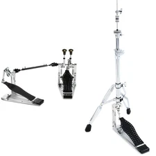 DW MFG Machined Direct-drive Double Bass Drum Pedal and High Hat Stand -