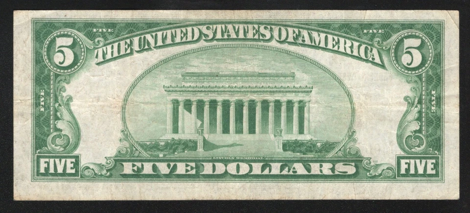 1929 $5 CHICAGO FRBN FEDERAL RESERVE BANK NOTE Fr 1860-G 65935-35 - Image 2 of 2