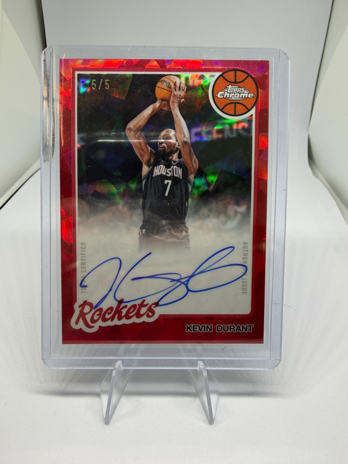 2025-26 Topps Chrome Sapphire Update NBA Kevin Durant 1980-81 Autograph Red /5
