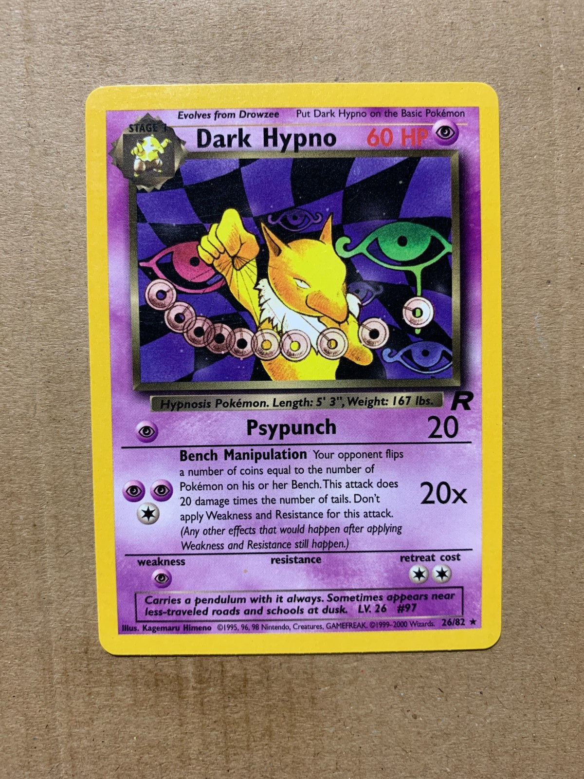 Dark Hypno 26/82 Team Rocket - Rare Pokemon Card - NM/Mint