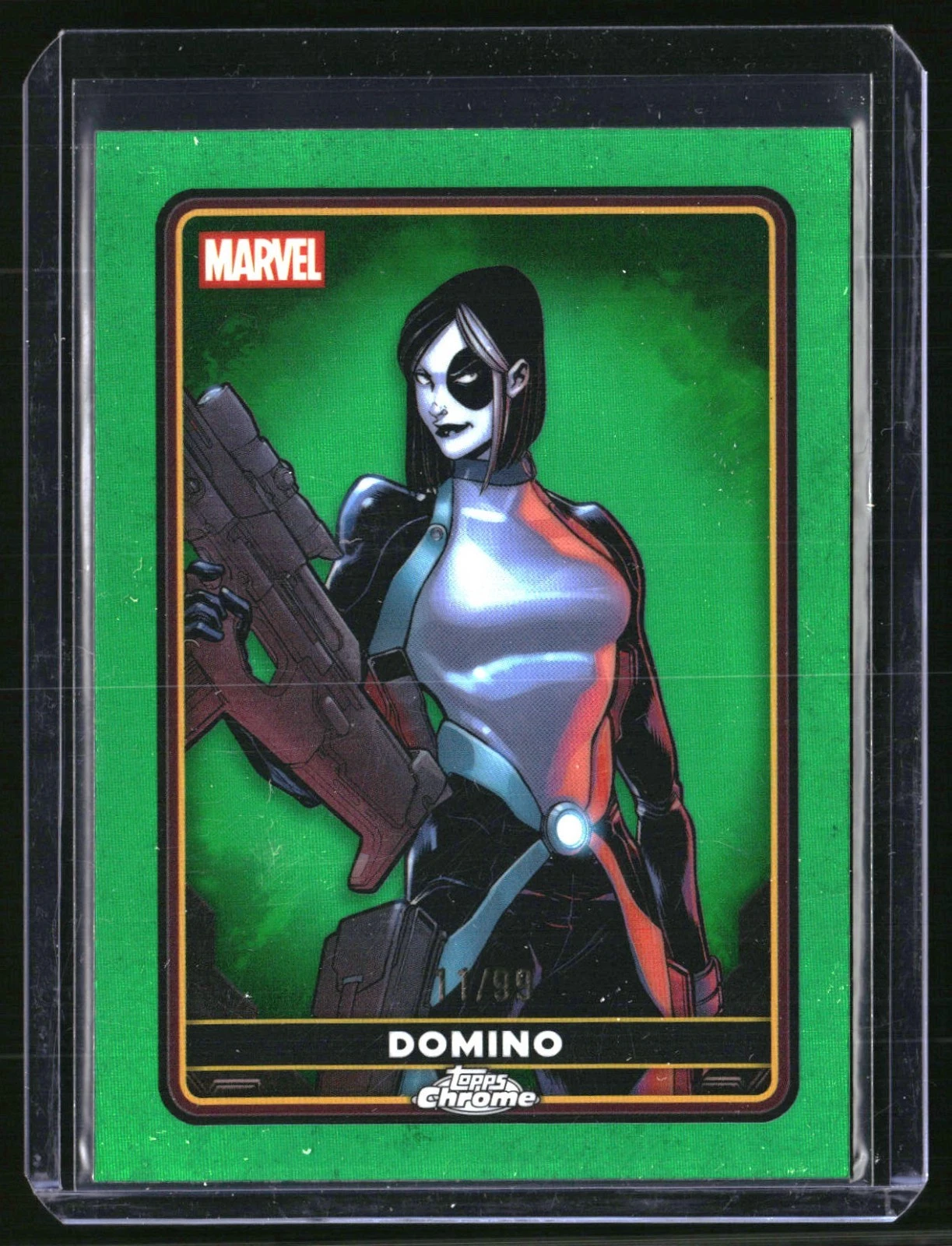2025 Chrome Deadpool Comic Accurate Domino #4 Green Refractor /99