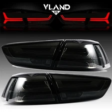 Pair SMOKED LED Tail lights Lamps For 2008-2017 Mitsubishi Lancer EVO Sequential