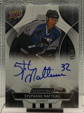 2024-25 Upper Deck Engrained Icons Stephane Matteau Auto Ebony /49 Sharks